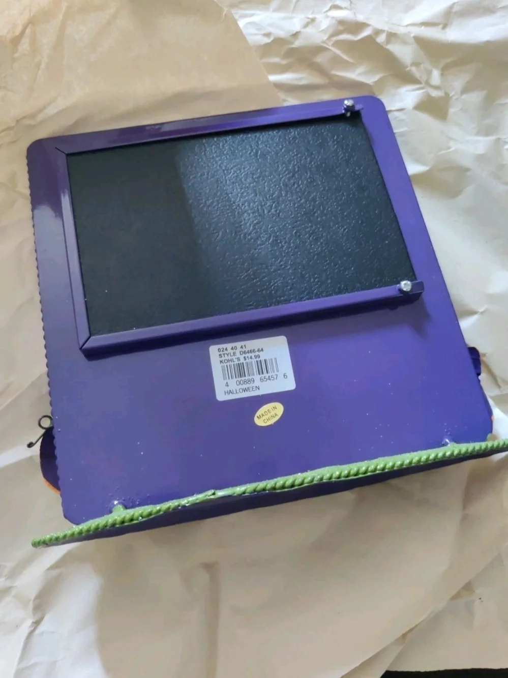 Kohl's Halloween Pumpkin Photo Frame in Purple, Orange, Green